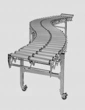 Transportador extensible rodets pvc